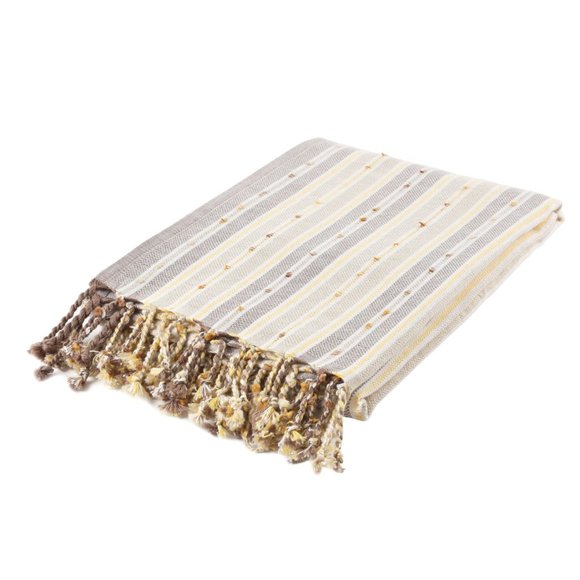 Sand Free Bohemian Beige Turkish Towels - 100% Cotton Boho Beach Bath Towel - Picture 5 of 8